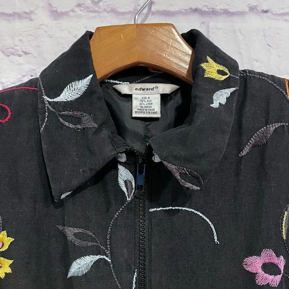 Edward Floral Embroidered Full Zip Jacket Size 8 - Picture 4 of 11